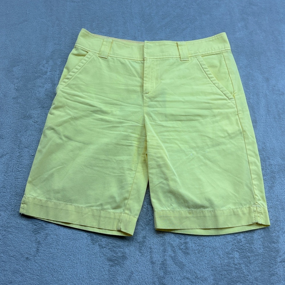Lilly Pulitzer Shorts Womens 4 Yellow Resort Fit Cotton Blend Preppy Chino Beach